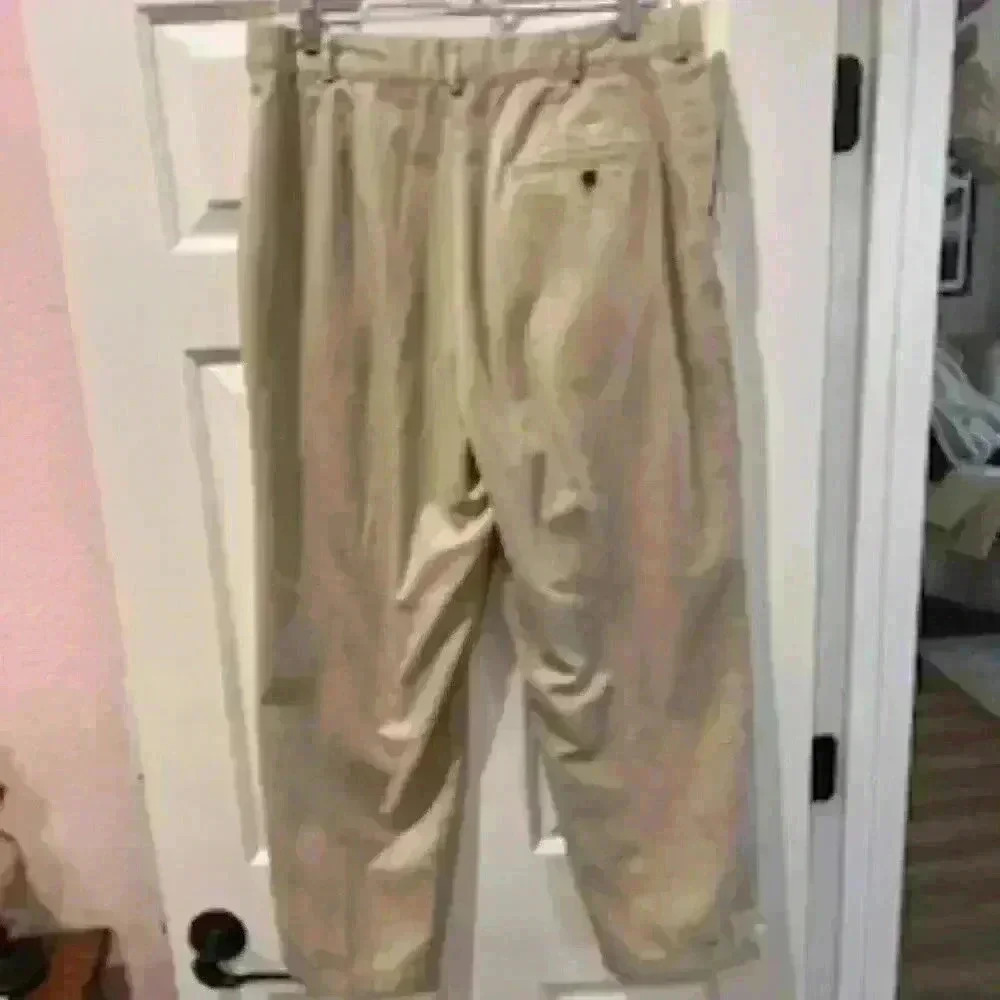 LL Bean Khaki Twill Trousers, Size 16P - Picture 3 of 7